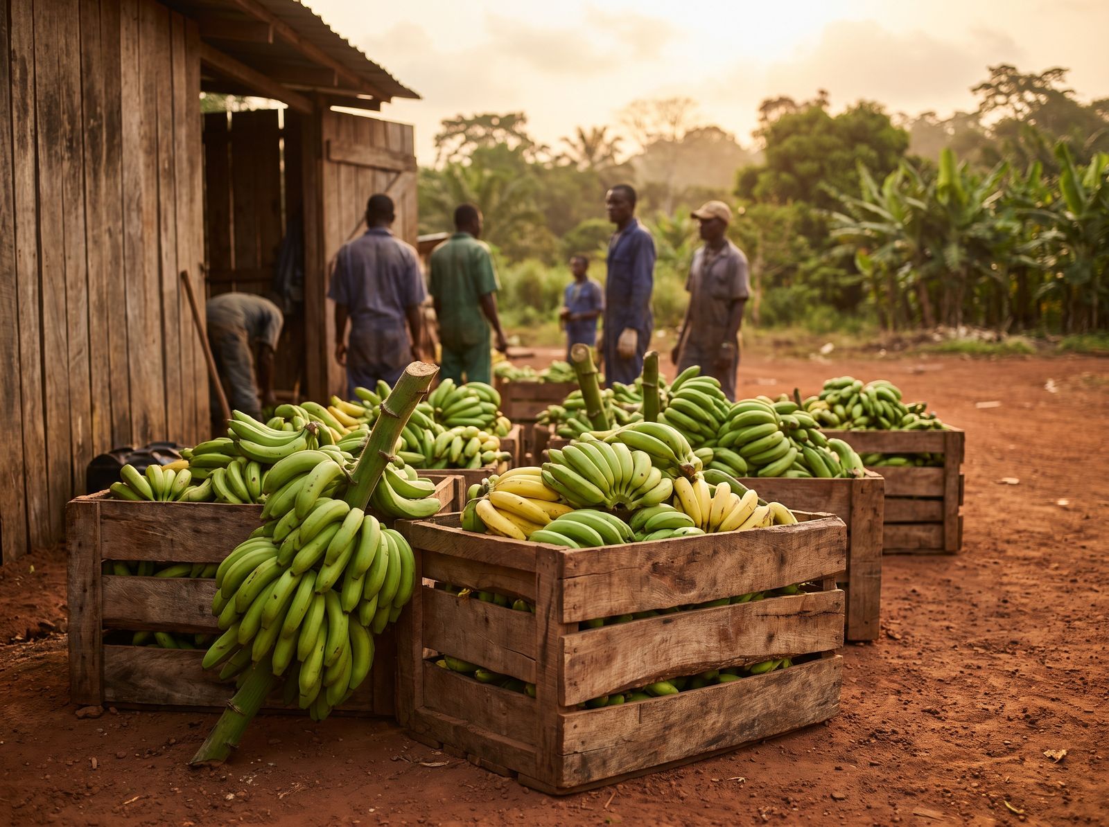 Bananes fraîchement récoltées